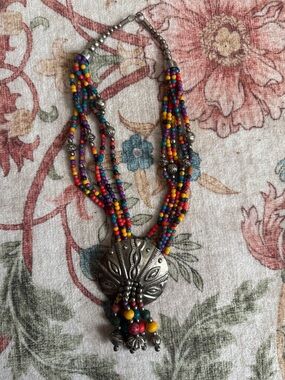 Vintage Native colorful beaded southwestern statement necklace